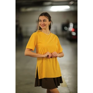 Yırtmaçlı Oversize T-Shirt