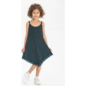 Çağla Şile Bezi Kız Çocuk Elbise Petrol Ptrl