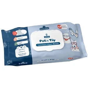 Zozo Cares Pati Tüy Temizleyici Hijyen Mendili 50 Adet - Yumuşacık Patiler & Tertemiz Tüyler
