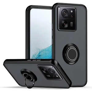 Xiaomi Mi 13T 13T Pro Kılıf Montreal Yüzüklü Mıknatıslı Kamera Korumalı Silikon Siyah