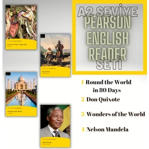 Round the World in 80 Days - Don Quixote - Wonders of the World - Nelson Mandela (A2 Seviye İngilizce Hikaye Seti 4 Kitap)