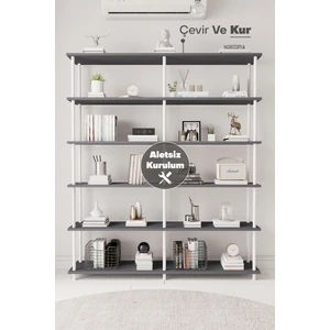 Çevir Kur 150 cm Antrasit Kitaplık Bd