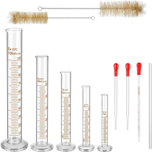 Cam Dereceli Ölçüm Silindirleri Seti, 3 Pipet + 2 Fırça + 1 Karıştırma Çubuğu ile Premium Borosilikat Silindir Seti (Yurt Dışından)