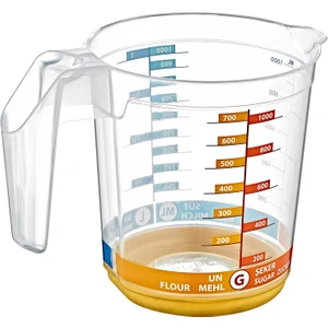 Midi Ölçü Kabı 1000 ml Ölçme Kabı (Su-Süt-Şeker-Un Ölçekli)