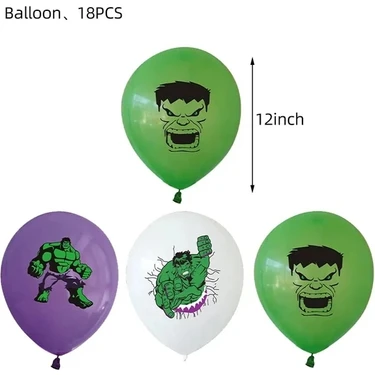 Balon 12 Adet Süper Kahraman Hulk Tema Doğum Günü Partisi Süslemeleri Çocuklar Çocuk Tek