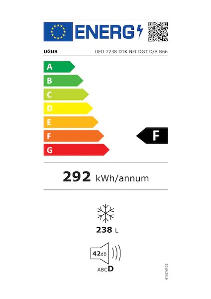 Ues 650 D2K Nf Dgt R66 Çift Kapılı No Frost Buzdolabı