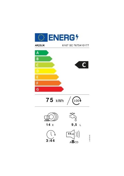 6167 Sc 6 Programlı Bulaşık Makinesi Siyah