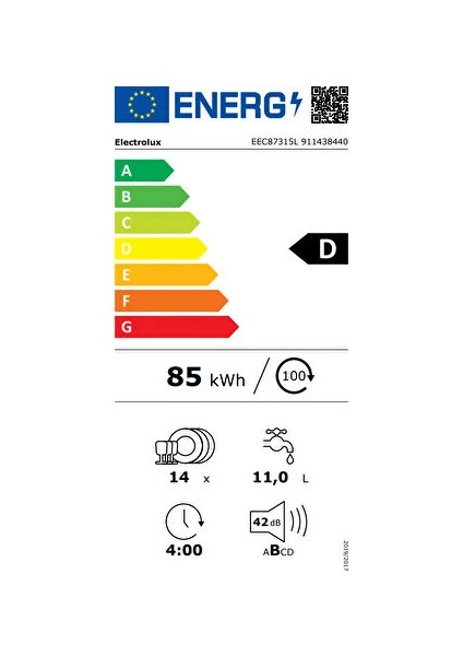Comfortlift EEC87400W Ankastre Bulaşık Makinesi