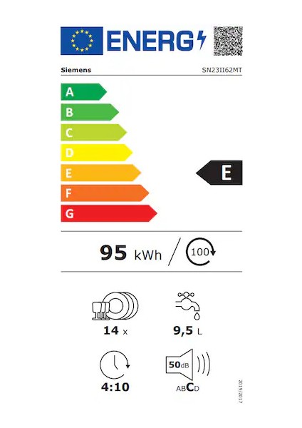 SN23IC62MT IQ300 Solo Bulaşık Makinesi 60 cm Black Inox