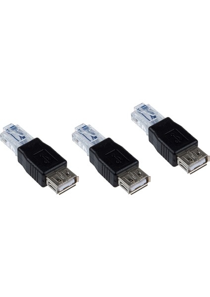 3x Dişi USB A - Erkek Ethernet RJ45 Fiş Adaptörü Yeni (Yurt Dışından)