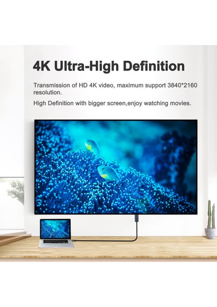 USB C - HDMI Kablo Adaptörü 4K 60Hz Kablo Adaptörü (Yurt Dışından)