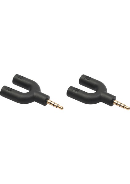 Android iPhone Için U Tipi Adaptör Çift 3,5 mm Kulaklık Fişi (Yurt Dışından)