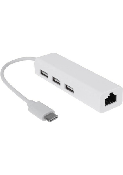 Usb-C USB 3.1 Tip C'den USB RJ45 Ethernet Lan Adaptörü Hub Kablosuna (Yurt Dışından)