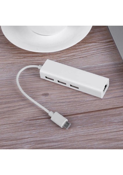 Usb-C USB 3.1 Tip C'den USB RJ45 Ethernet Lan Adaptörü Hub Kablosuna (Yurt Dışından)