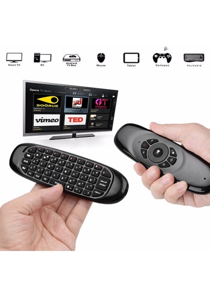 Android Tv Kutusu Için 2.4g Air Mouse Kablosuz Klavye Uzaktan Kumanda (Yurt Dışından)