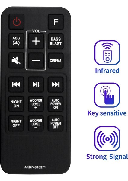 AKB74815371 Lg Sound Bar Sj3 Sj4 SPJ4B-W Için Uzaktan Kumandayı Değiştirin (Yurt Dışından)