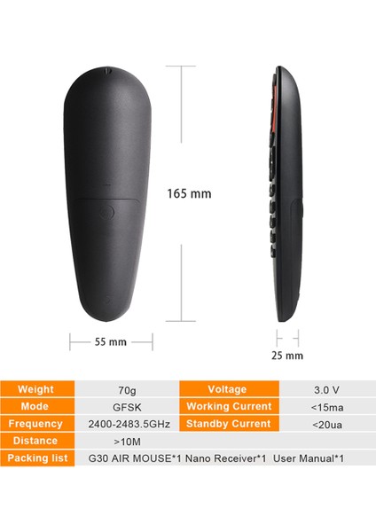 Android Tv Kutusu Için G30S Sesli Hava Fare Evrensel Uzaktan Kumanda (Yurt Dışından)