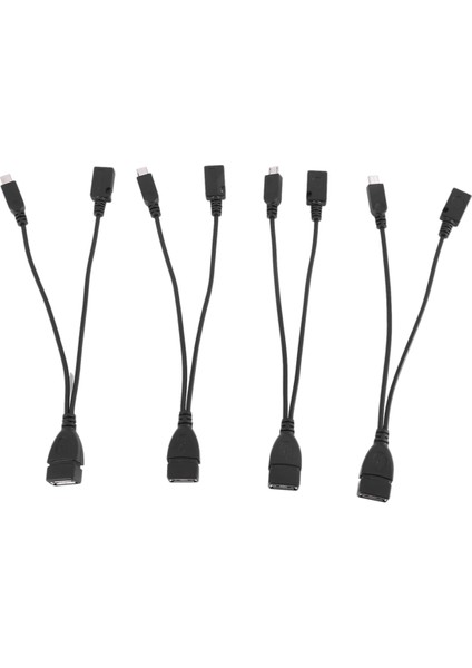 4'lü Paket Mini Otg Kablo Adaptörü, Yayın Çubukları Vb. Için 2'si 1 Arada Güçlendirilmiş (Yurt Dışından)