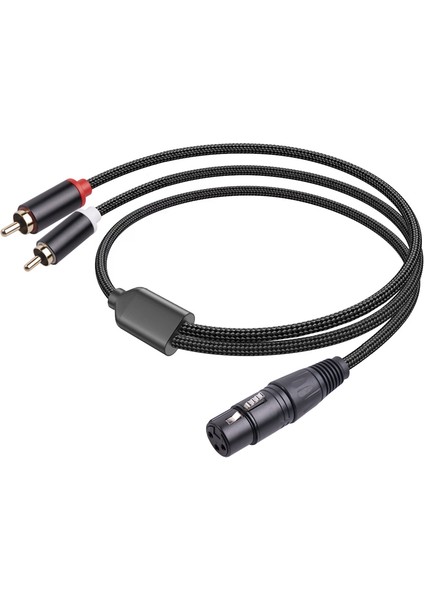 Pin Xlr Dişi - Çift Rca Erkek Y Splitter Kablosu, 1 Metre (Yurt Dışından)