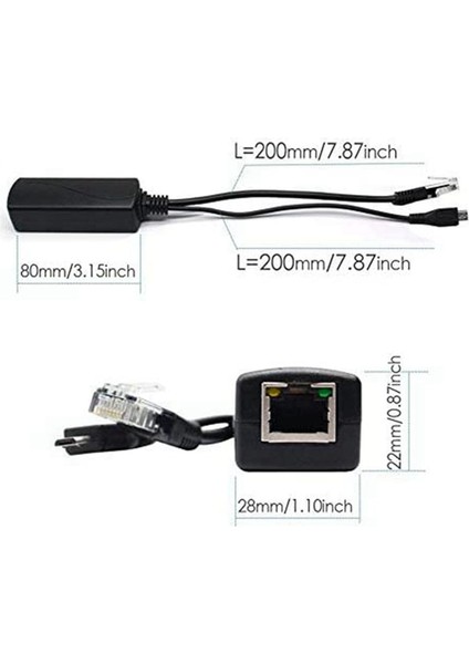 Mikro USB Poe Ayırıcı 48V - 5V2A/3A Mini USB Güç Kaynağı Standardı (Yurt Dışından)