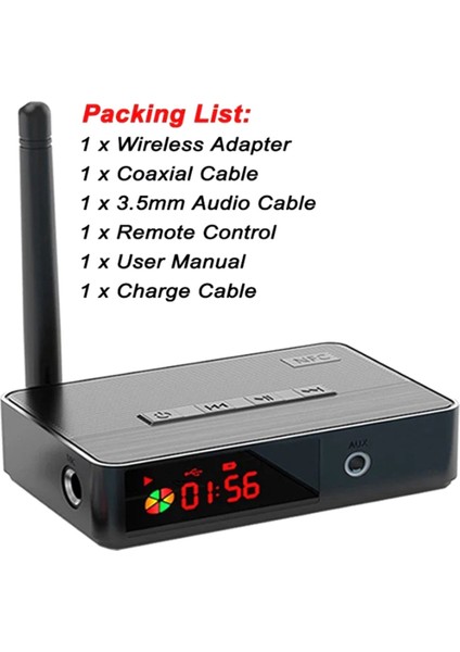 Nfc Verici Alıcı 3,5 mm Aux Optik 6,5 mm Mikrofon/u Disk/tf Kartı (Yurt Dışından)