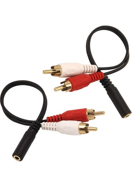 Dişi - 2 Rca Erkek Stereo Y Kablosu 10'lu Paket, Altın Kaplama Adaptör (Yurt Dışından)