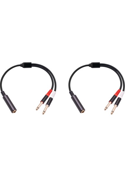 Adet 6.35MM 1/4 Inç Stereo Trs Dişi 2 Çift 6.35MM Adaptör Kablosu (Yurt Dışından) fiyatları