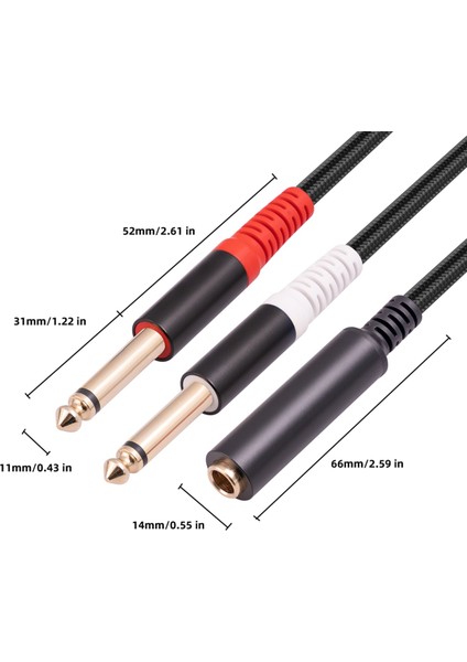 Adet 6.35MM 1/4 Inç Stereo Trs Dişi 2 Çift 6.35MM Adaptör Kablosu (Yurt Dışından) indirimleri