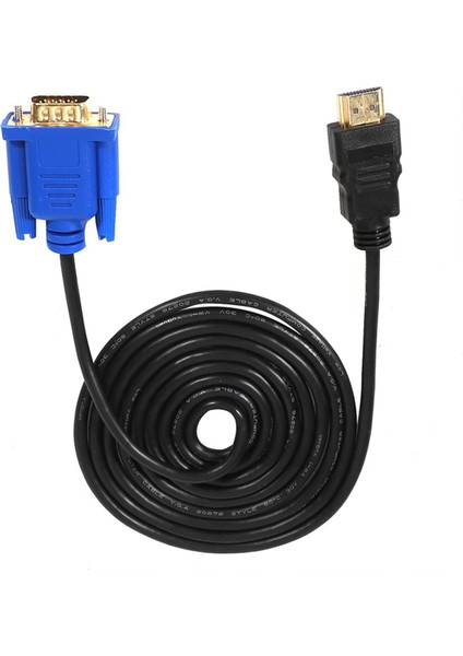 Hdtv HDMI Altın Erkek - VGA Erkek 15PIN Adaptör Kablosu 6ft 1.8m 1080P (Yurt Dışından)