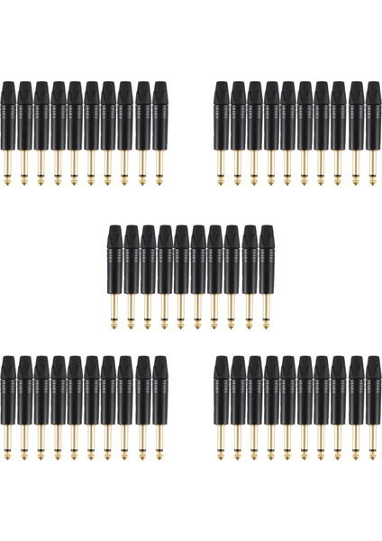 10 Adet Fiş Mono 6.35 mm 6.5mm Stereo Jak Fişi Siyah (Yurt Dışından) fiyatları