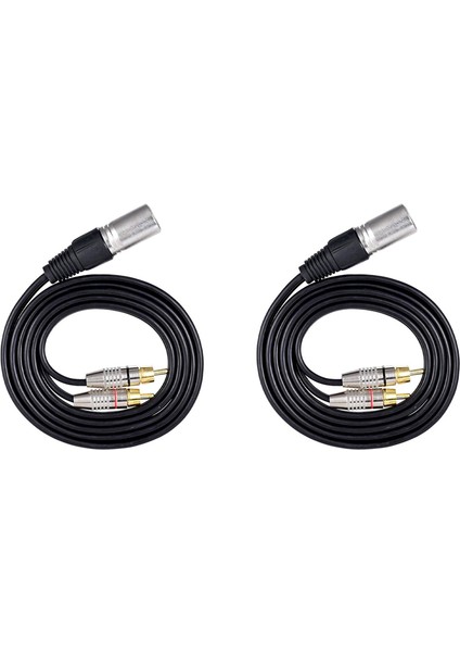 1 Xlr Erkek - 2 Rca Erkek Fiş Stereo Ses Kablosu Konektörü (1,5m) (Yurt Dışından)