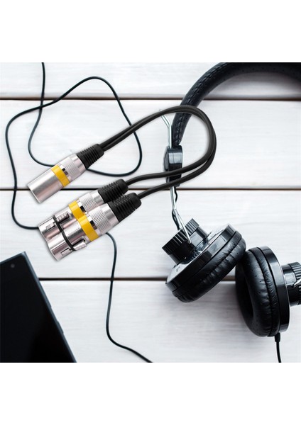 30CM 3 Pin Xlr Erkek - 2 Xlr Dişi Ses Uzatma Kablosu Y Ayırıcı (Yurt Dışından)