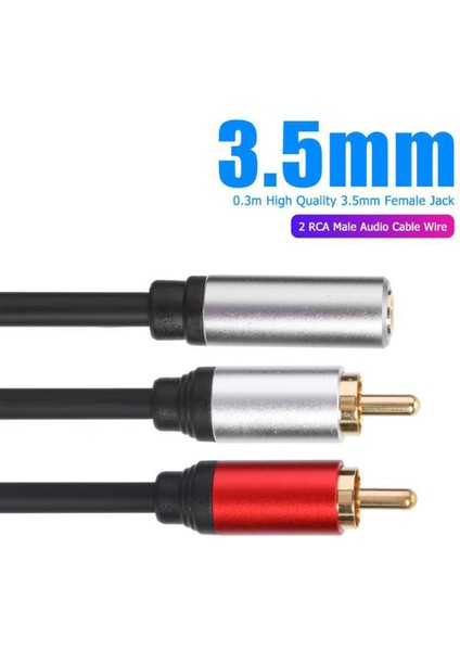 Rca Kablosu 2rca Erkek - 3,5mm Dişi Ses Aux Kablosu (Yurt Dışından)