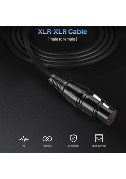 Rca - Xlr Ses Kablosu 3 Pimli Mikrofon Kablosu 2 Metre (Yurt Dışından)