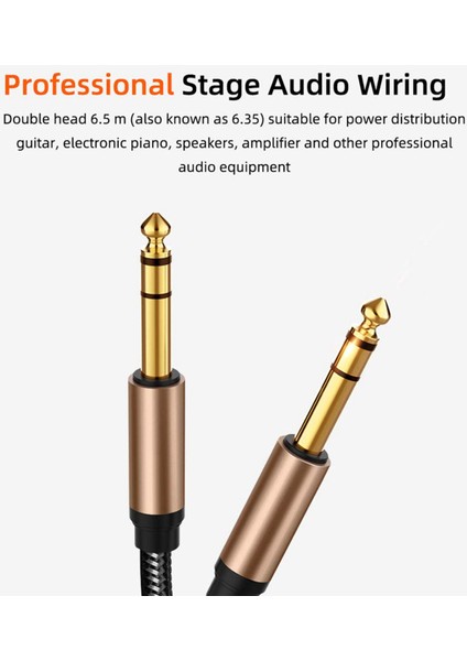 Gitar Mikser Amplifikatörü 1.8m Için Örgülü 6.5mm Jack Ses Kablosu (Yurt Dışından)