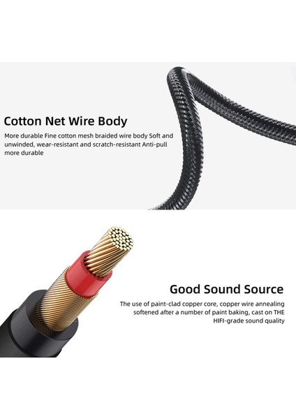 Gitar Mikser Amplifikatörü 1.8m Için Örgülü 6.5mm Jack Ses Kablosu (Yurt Dışından)