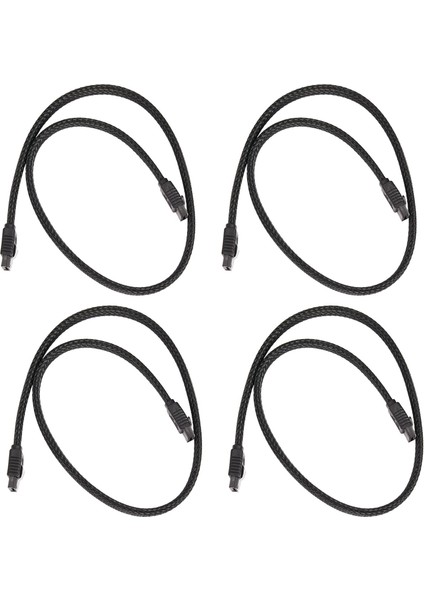 4x 50CM Sata 3.0 Iıı Sata3 7pin Veri Kablosu 6 Gb/s SSD Kabloları(Siyah) (Yurt Dışından)
