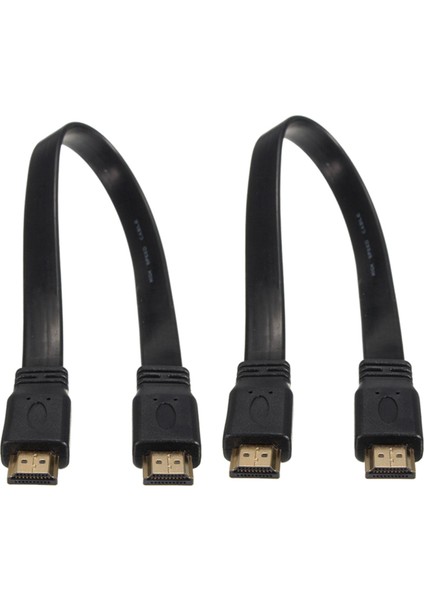 Ses Video Hdtv Tv Için 2x Kısa HDMI Erkek - Erkek Fiş Düz Kablo (Yurt Dışından)