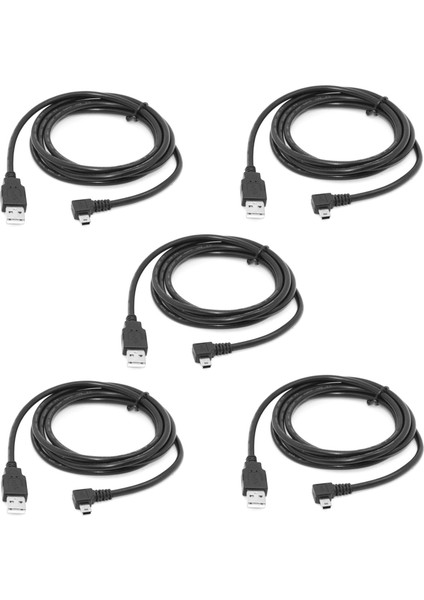 5x 1.8m 5pin 90 Derece Sol Açılı USB 2.0 Erkek Kablo Siyah Renk (Yurt Dışından)