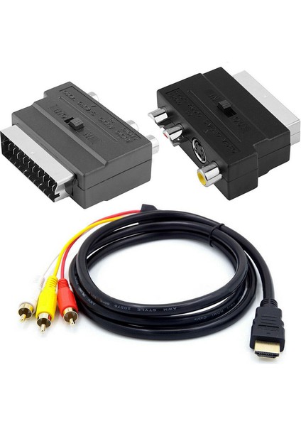 1080P HDMI Uyumlu Erkek Av Kablosu, Scart'tan 3 Rca Fono Adaptörüne (Yurt Dışından)