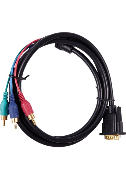 1.5m 4.9ft VGA 15 Pin Erkek - 3 Rca Rgb Erkek Video Kablosu Adaptörü Siyah (Yurt Dışından)