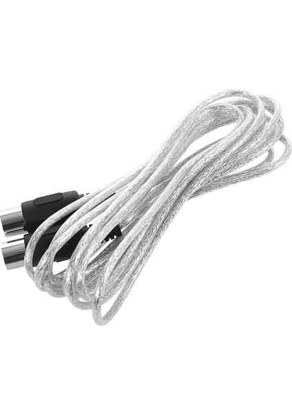 3 Metre Mıdı Uzatma Kablosu 5 Pin Fiş Erkek - Erkek Konnektör Gümüş (Yurt Dışından)