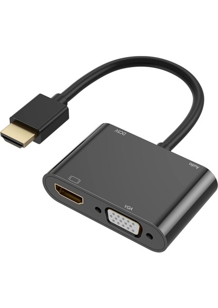 HDMI Uyumlu - Vga+Hdmı Uyumlu+3,5 mm Ses 3'ü Bir Arada Dönüştürücü (Yurt Dışından)