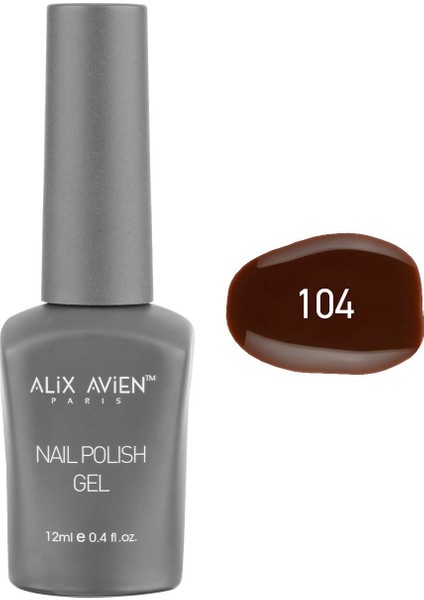 Kahverengi Kalıcı Oje 104-YOĞUN Renk Veren Jel Oje 12 Ml-Nail Uv Gel Polish 104