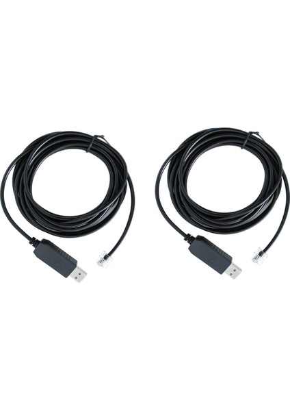 2x Usb'den RJ11 RJ12'YE 6P4C Adaptör Seri Kontrol Kablosu Eqmod,1.8m (Yurt Dışından)