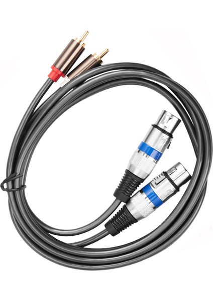 Hifi Ses Kablosu 2 Rca Erkek - Xlr 3 Pin Dişi Amplifikatör Kablosu 1.5m (Yurt Dışından)