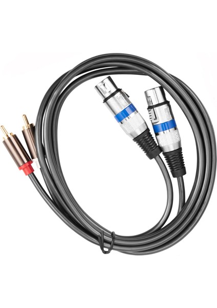 Hifi Ses Kablosu 2 Rca Erkek - Xlr 3 Pin Dişi Amplifikatör Kablosu 1.5m (Yurt Dışından)