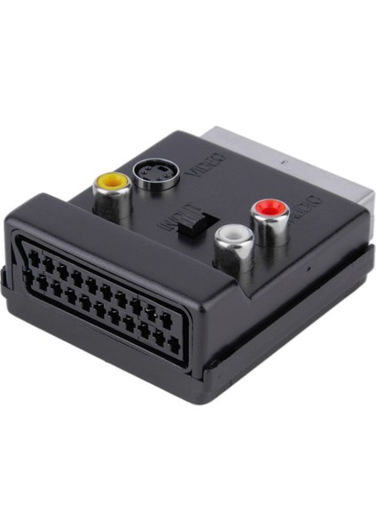 Değiştirilebilir Scart Erkek - Dişi S-Video 3 Rca Ses Adaptörü (Yurt Dışından)