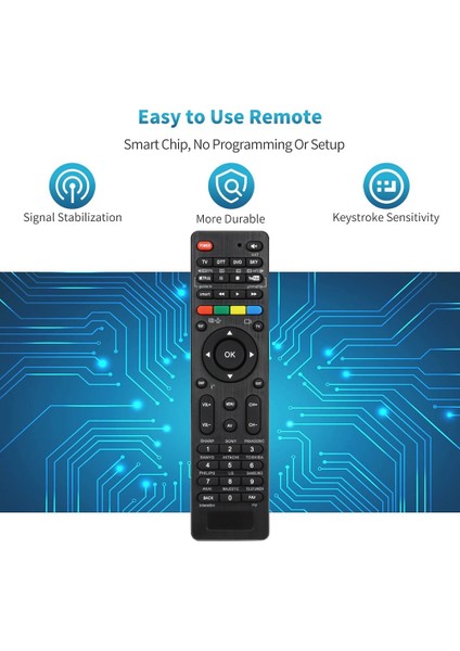 Tv Dtt DVD Sky Için 4'ü 1 Arada Evrensel Uzaktan Kumanda Tek Tuşla Arama (Yurt Dışından)