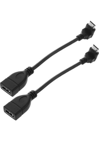 2x Mini HDMI Erkek - HDMI Dişi 90 Derece Adaptör Kablosu 1080P (Yurt Dışından)